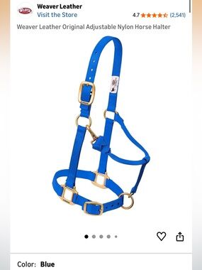 Weaver Leather Royal Blue adjustable Nylon 1” small Horse Halter